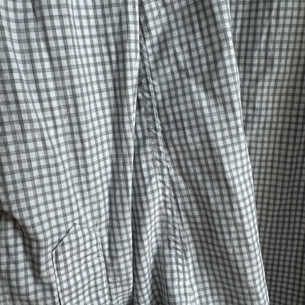 Frank & Eileen Barry Gray Gingham Shirt M | Quiet Luxury Coastal Classic - Picture 2 of 6